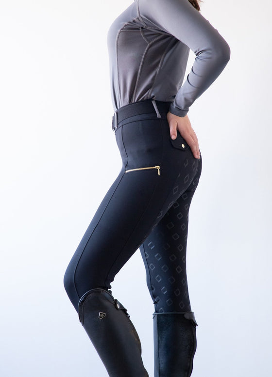 Galaxy Black Kinetix Hybrid Breeches - Equine Culture