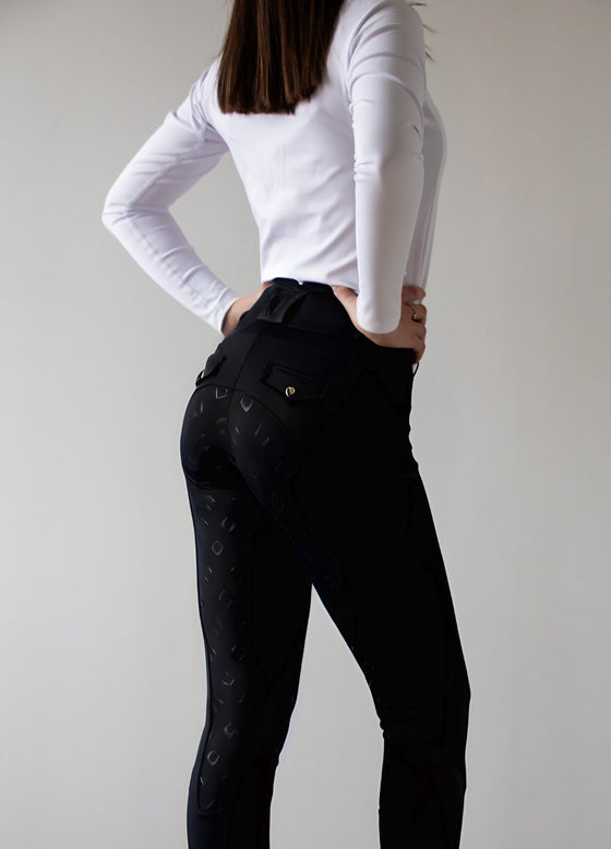 Galaxy Black Kinetix Hybrid Breeches X Infinity Belts - Equine Culture